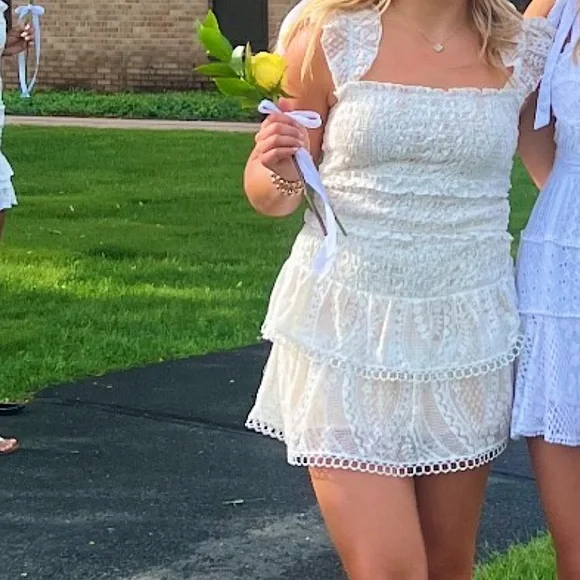 SAYLOR two piece white lace set (sold as a pair) - Picture 1 of 6